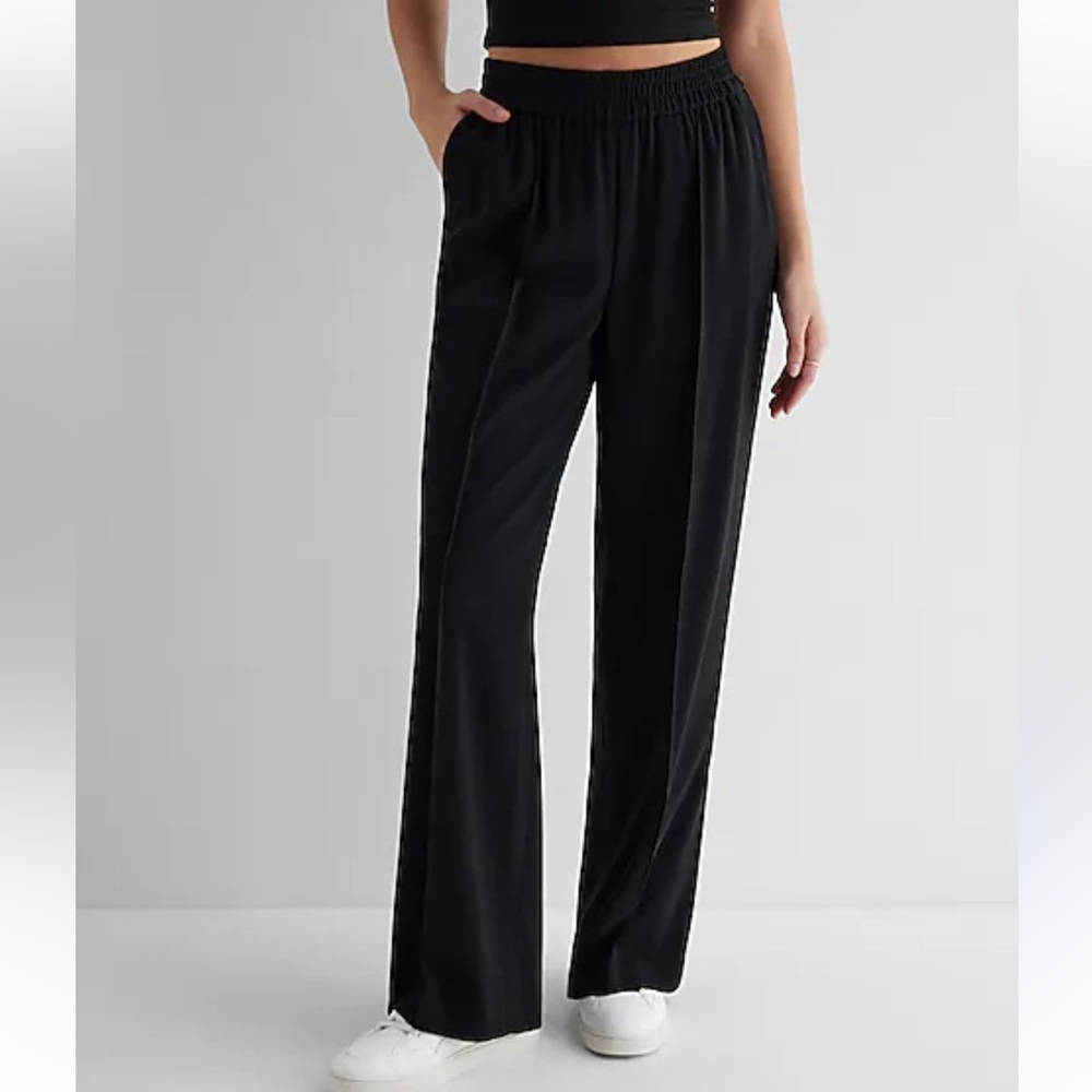 Express-High Waisted Wide Leg Pant